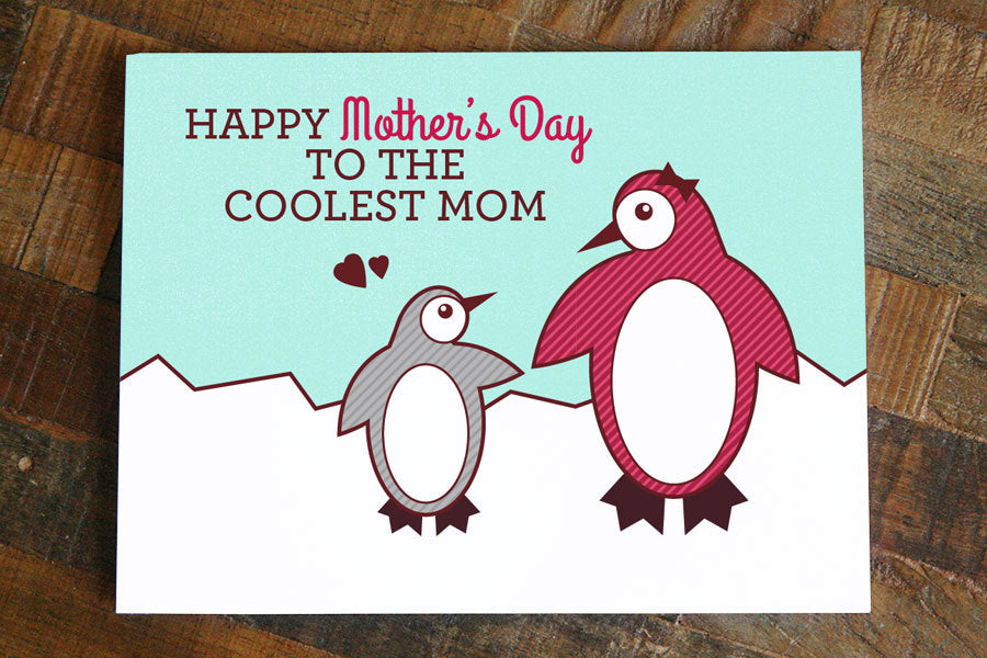 Penguin Happy Mother's Day Card "Coolest Mom"