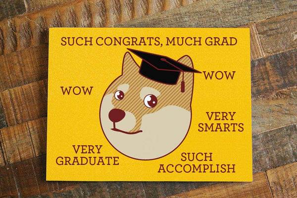Funny Doge Meme Graduation Card "Much Grad"