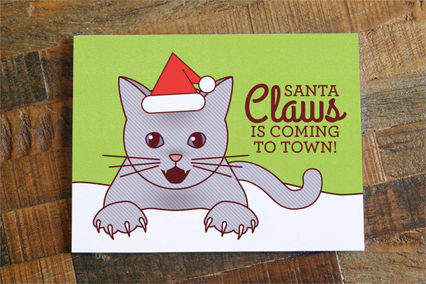 Funny Christmas Card "Santa Claws"